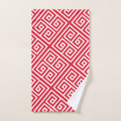 Griechisches Hauptrot-Minimalmuster Badhandtuch Set (Handtuch)