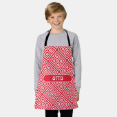 Griechisches Hauptrot-Minimalmuster Schürze (Getragen)