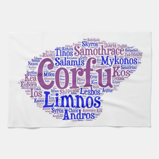 Griechisches Insel-Geschirrtuch Küchentuch (Horizontal)