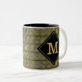 Griechisches klassisches Design in Gold und Schwar Zweifarbige Tasse (VorderseiteRechts)