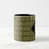Griechisches klassisches Design in Gold und Schwar Zweifarbige Tasse (Mittel)