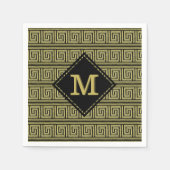 Griechisches klassisches Design in Golden & Black Serviette (Vorderseite)