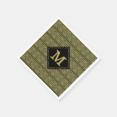 Griechisches klassisches Design in Golden & Black Serviette (Ecke)