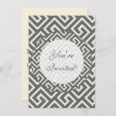 Griechisches klassisches Viereckmuster Einladung (Vorne/Hinten)
