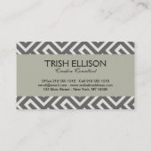 Griechisches klassisches Viereckmuster Visitenkarte (Rückseite)