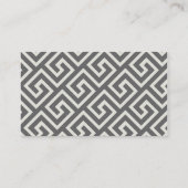 Griechisches klassisches Viereckmuster Visitenkarte (Rückseite)