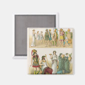 Griechisches Kleid, von 'Trachten der Voelker', 18 Magnet (Vorderseite/Rückseite)