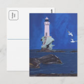 Griechisches Leuchtturm Postkarte (Vorne/Hinten)