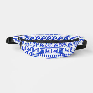Griechisches Mäander, Mittelmeer-Muster, Blau Bauchtasche