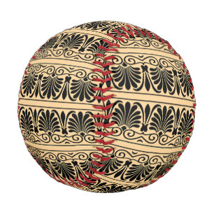 Griechisches mediterranes Arabeskenmuster Braun Baseball