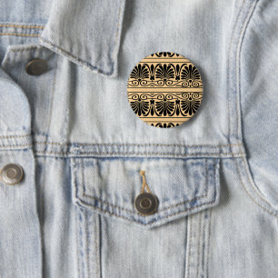 Griechisches mediterranes Arabeskenmuster Braun Button