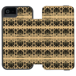 Griechisches mediterranes Arabeskenmuster Braun Incipio Watson™ iPhone 5 Geldbörsen Hülle