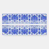 Griechisches Mittelmeer Arabeske Muster Blau Banner (Horizontal)