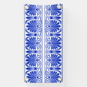 Griechisches Mittelmeer Arabeske Muster Blau Banner (Vertikal)