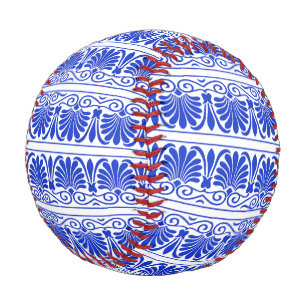 Griechisches Mittelmeer Arabeske Muster Blau Baseball
