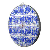 Griechisches Mittelmeer Arabeske Muster Blau Dartscheibe (Vorderseite rechts)