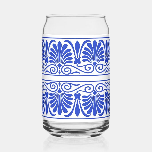 Griechisches Mittelmeer Arabeske Muster Blau Dosenglas (Rückseite)