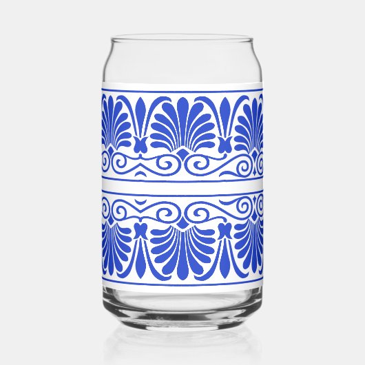 Griechisches Mittelmeer Arabeske Muster Blau Dosenglas (Links)