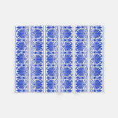 Griechisches Mittelmeer Arabeske Muster Blau Fleecedecke (Vorderseite (Horizontal))