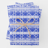 Griechisches Mittelmeer Arabeske Muster Blau Geschenkpapier Set (Beispiel)
