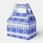 Griechisches Mittelmeer Arabeske Muster Blau Geschenkschachtel (Rückseite)