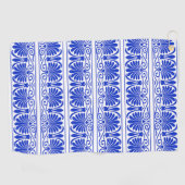 Griechisches Mittelmeer Arabeske Muster Blau Golfhandtuch (Horizontal)