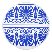 Griechisches Mittelmeer Arabeske Muster Blau Keramikknauf (Vorderseite)