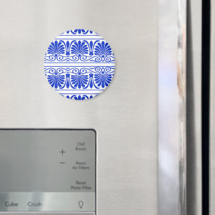 Griechisches Mittelmeer Arabeske Muster Blau Magnet