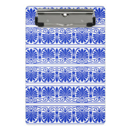 Griechisches Mittelmeer Arabeske Muster Blau Mini Klemmbrett