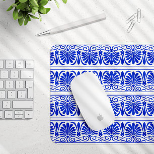 Griechisches Mittelmeer Arabeske Muster Blau Mousepad