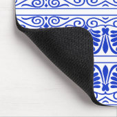 Griechisches Mittelmeer Arabeske Muster Blau Mousepad (Ecke)