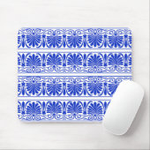 Griechisches Mittelmeer Arabeske Muster Blau Mousepad (Mit Mouse)