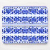 Griechisches Mittelmeer Arabeske Muster Blau Mousepad (Vorne)