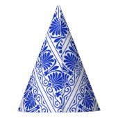 Griechisches Mittelmeer Arabeske Muster Blau Partyhütchen (Rückseite)