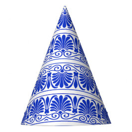 Griechisches Mittelmeer Arabeske Muster Blau Partyhütchen
