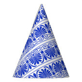 Griechisches Mittelmeer Arabeske Muster Blau Partyhütchen (Links)