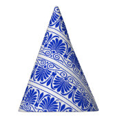 Griechisches Mittelmeer Arabeske Muster Blau Partyhütchen (Rechts)