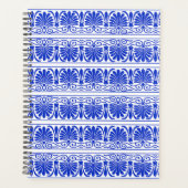 Griechisches Mittelmeer Arabeske Muster Blau Planer (Vorderseite)