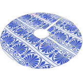 Griechisches Mittelmeer Arabeske Muster Blau Polyester Weihnachtsbaumdecke (Schrägansicht)