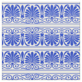 Griechisches Mittelmeer Arabeske Muster Blau Stoff (Nahaufnahme)