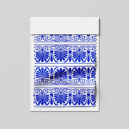 Griechisches Mittelmeer Arabeske Muster Blau Stoff