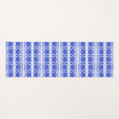 Griechisches Mittelmeer Arabeske Muster Blau Yogamatte (Vorderseite (Horizontal))