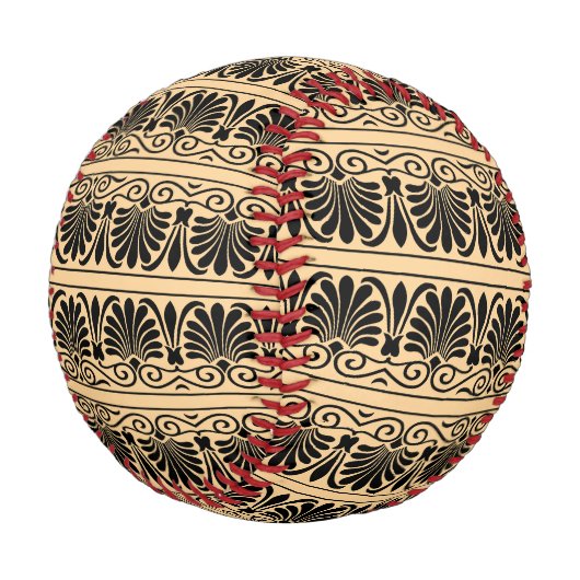 Griechisches Mittelmeer Arabeske Muster Brown Baseball (Schrägansicht)