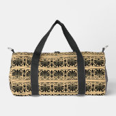 Griechisches Mittelmeer Arabeske Muster Brown Duffle Bag (Vorderseite)
