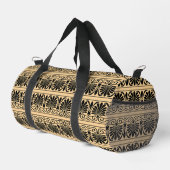 Griechisches Mittelmeer Arabeske Muster Brown Duffle Bag (Rechte Ecke)