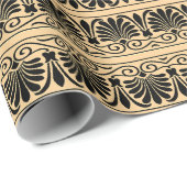 Griechisches Mittelmeer Arabeske Muster Brown Geschenkpapier (Rolleneckpunkt)