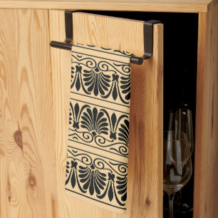 Griechisches Mittelmeer Arabeske Muster Brown Geschirrtuch