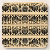 Griechisches Mittelmeer Arabeske Muster Brown Getränkeuntersetzer (Vorderseite)