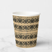 Griechisches Mittelmeer Arabeske Muster Brown Pappbecher (Rechts)