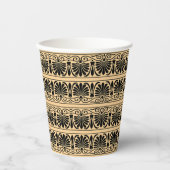 Griechisches Mittelmeer Arabeske Muster Brown Pappbecher (Vorderseite)